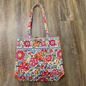 Vera Bradley Hope Garden Tote Quilted Floral Print Multi Color Shoulder‎ Bag